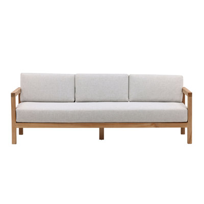 Boe 82" Outdoor Olefin Patio Sofa, Light Grey by Hokku Designs