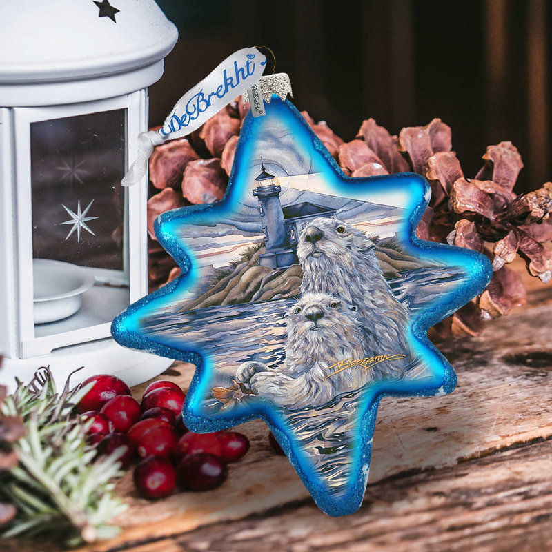Holiday Splendor 4'' Handmade Glass Animals Holiday Shaped Ornament