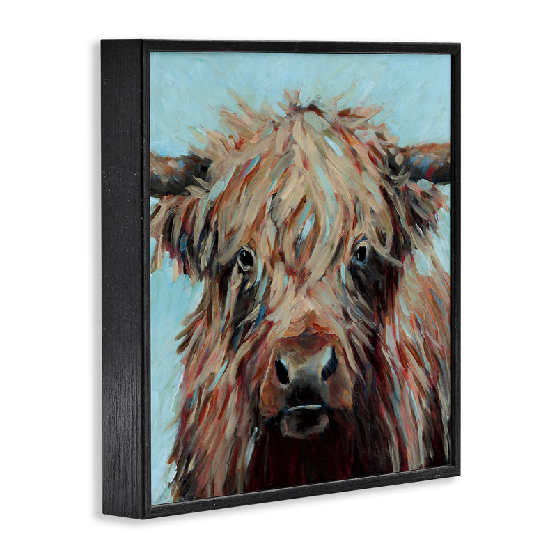 Vache sur giclée encadrée, par Wani Pasion, Giclée encadrée noir minuit, H 12 po x l 12 po