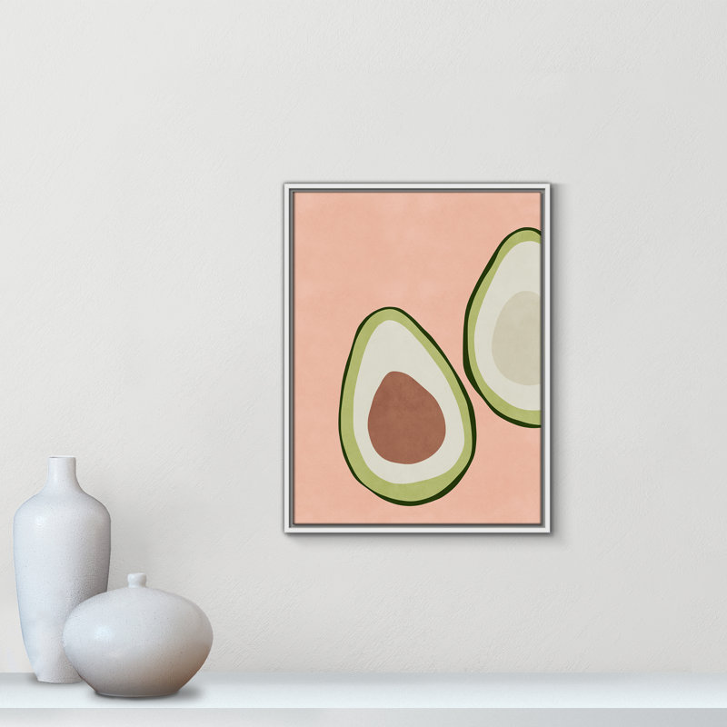 Avocat tranché - reproduction d'art, H 25,5 po x l 19,5 po x P 2 po, Toile blanche encadrée, Toile