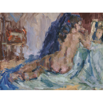 Nude Study On Canvas by Stellar Design Studio Print