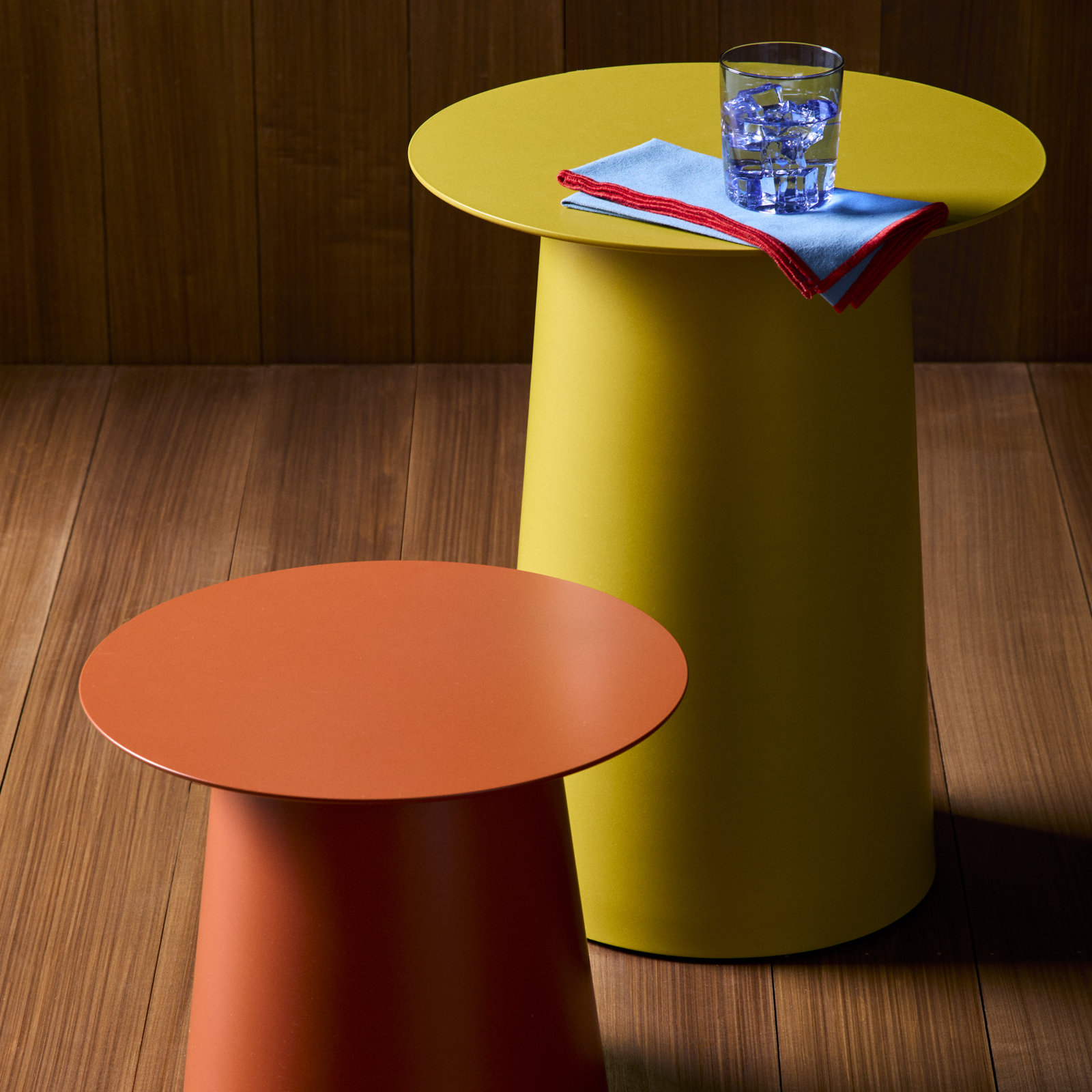 Circula End Table, Ochre, 21" H x 17" W x 17" D