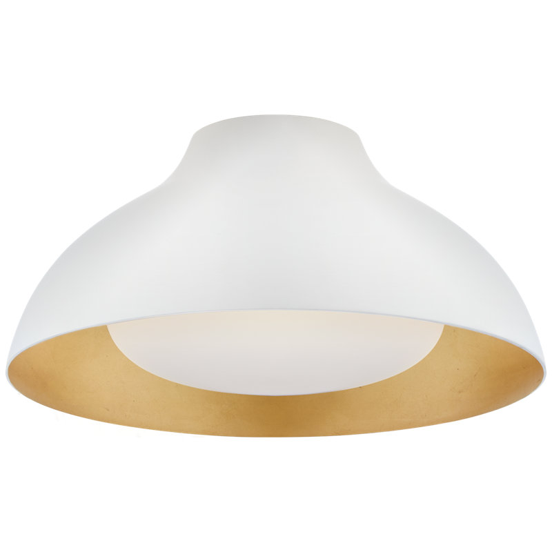 AERIN Agnes Flush Mount, Plaster White, 7" H x 15" W x 15" D