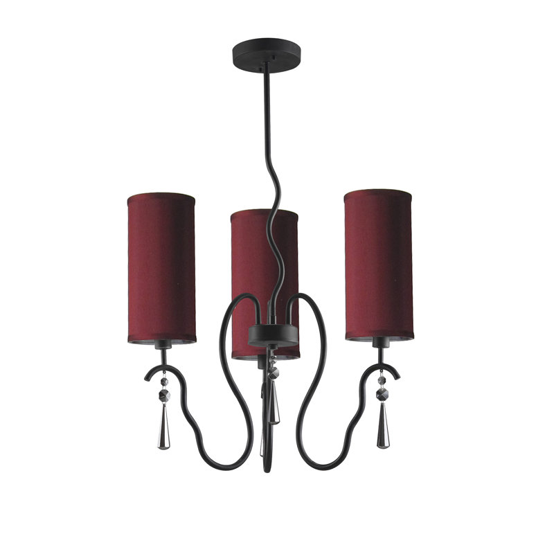 Haley 3 - Light Chandelier, Maroon