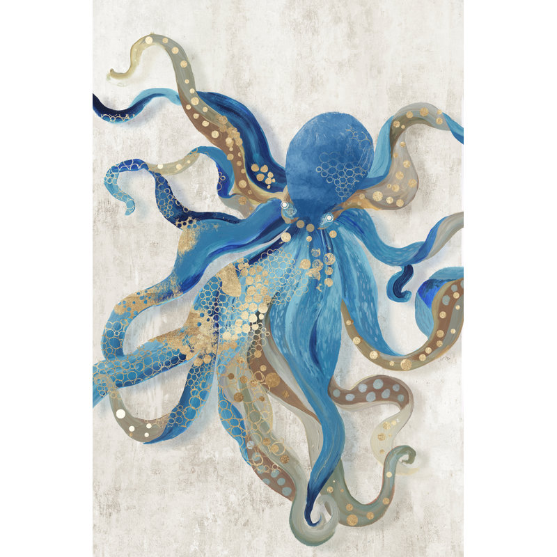 Pieuvre bleue, H 48 po x l 32 po