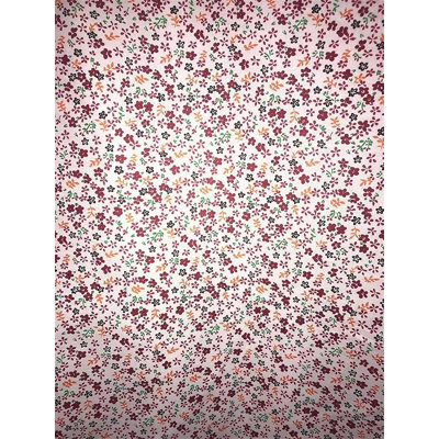 Fuchsia Mini Daisy Floral Poly Cotton Fabric by the Yard, 58 Inch Wide Ditsy Flower Print for Dresses, Blouses, Quilting & Crafts