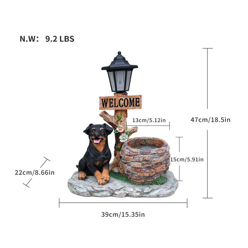 Statue d'extérieur Puppy Dog
