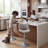 Guzzi Swivel Adjustable Height Bar Stool Modern Counter Stool Faux Leather Barstools With Metal Frame-114210755