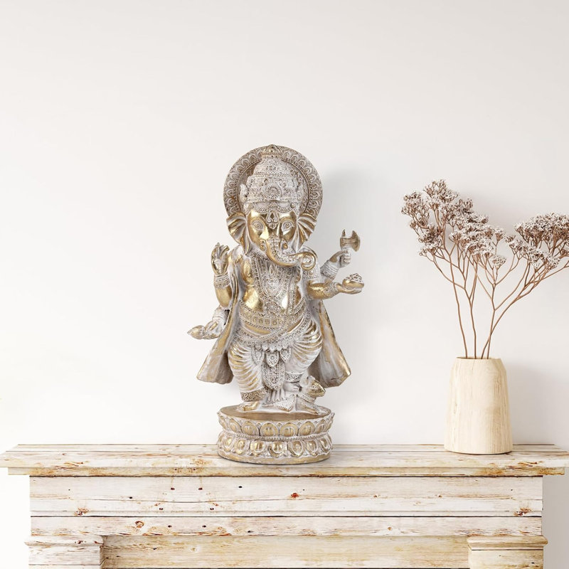 Statue dorée dorée faite à la main Ganesha