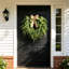 Couronne artificielle de verdure de 50 cm avec nœud en toile de jute, couronne de fougère artificielle et d'eucalyptus pour porte d'entrée, mur, décoration de maison de style champêtre