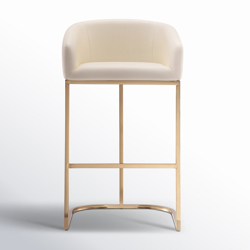 Louvre Bar & Counter Stool, Bar Stool (30" Seat Height), Cream
