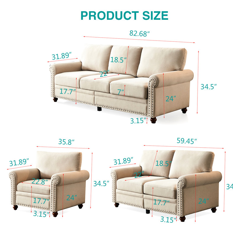 Lin beige avec espace de rangement: bois massif et métal de qualité, coussin épais pour plus de confort sous la structure en métal du siège, sièges confortables