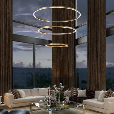 Spunto 3 tier 61" LED Chandelier in Gold