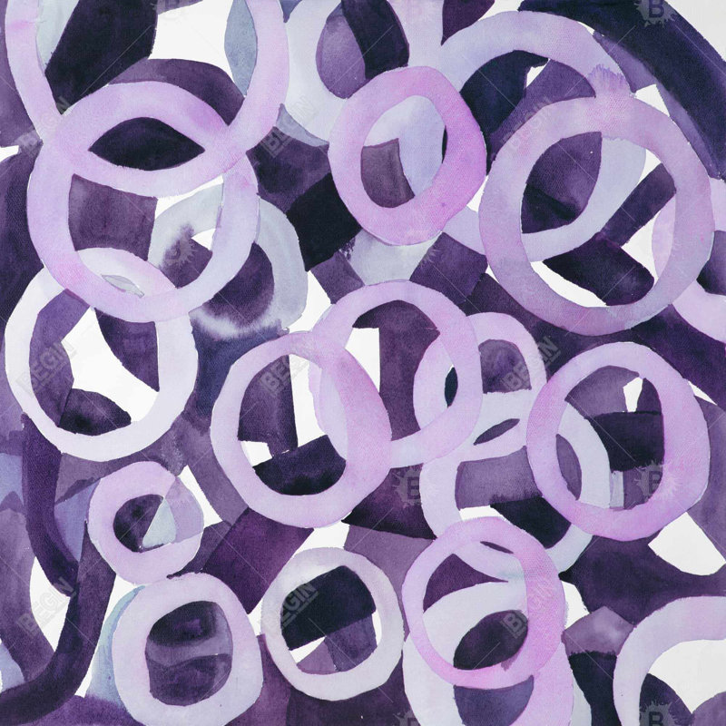 Abstract Purple Rings Canvas | Bedroom Wall Art Decor