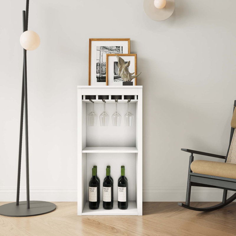 Armoire à vin modulaire avec tablettes de rangement, Blanc