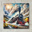  «Steam Locomotive In Fall Colors» par Rey Klimt, art mural en verre acrylique-1891477391