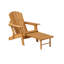 Chaise Adirondack d'extérieur pliante en bois avec repose-pieds rétractable