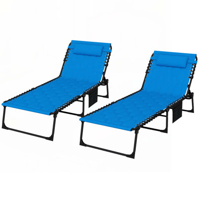 Vincenza Outdoor Metal Chaise Lounge - Set of 2 by Arlmont & Co.