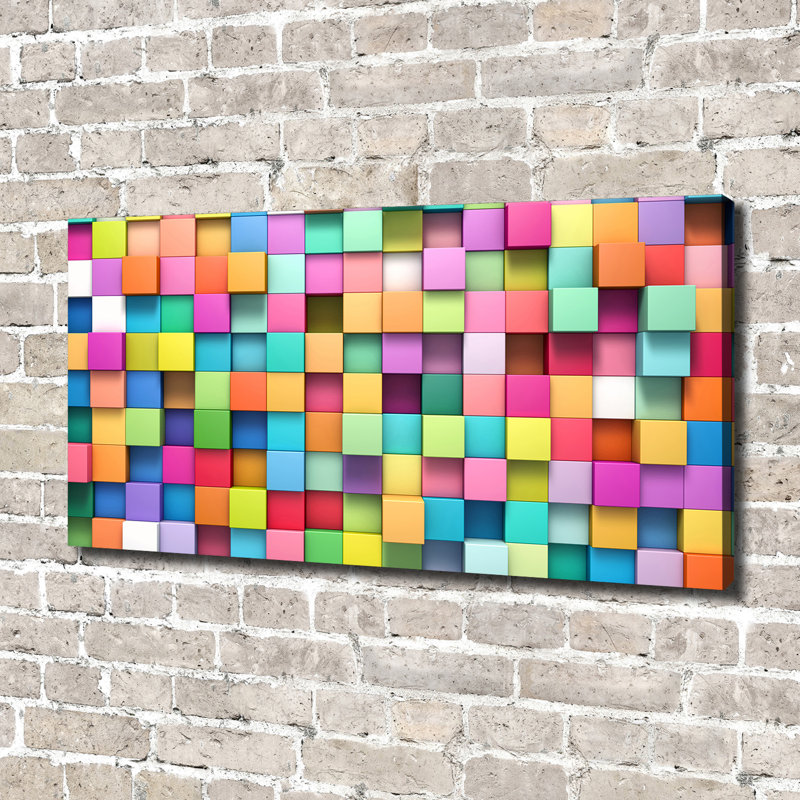 Colourful Squares - Wrapped Canvas Print