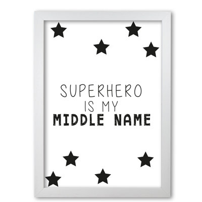 Superhero is My Middle Name 1 Piece Single Picture Frame Wall Art