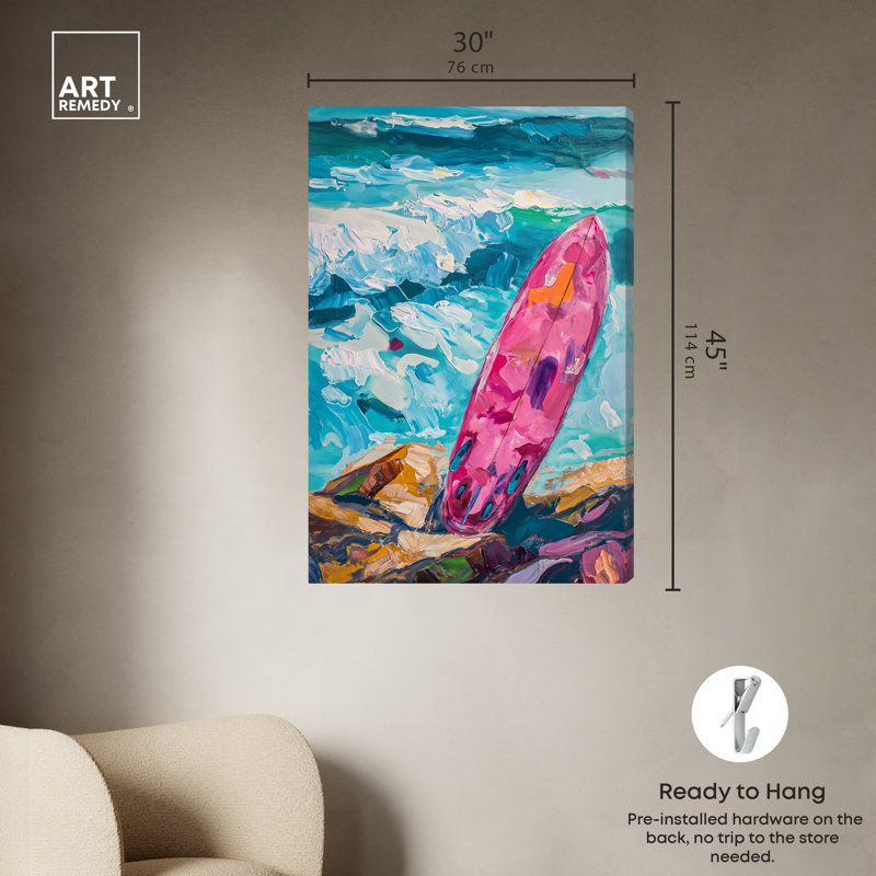 Juste une petite vague Wave, Toile tendue, H 45 po x l 30 po