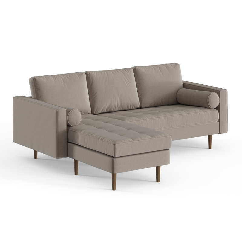 Canapé modulaire à méridienne réversible Geo, Tissu gris