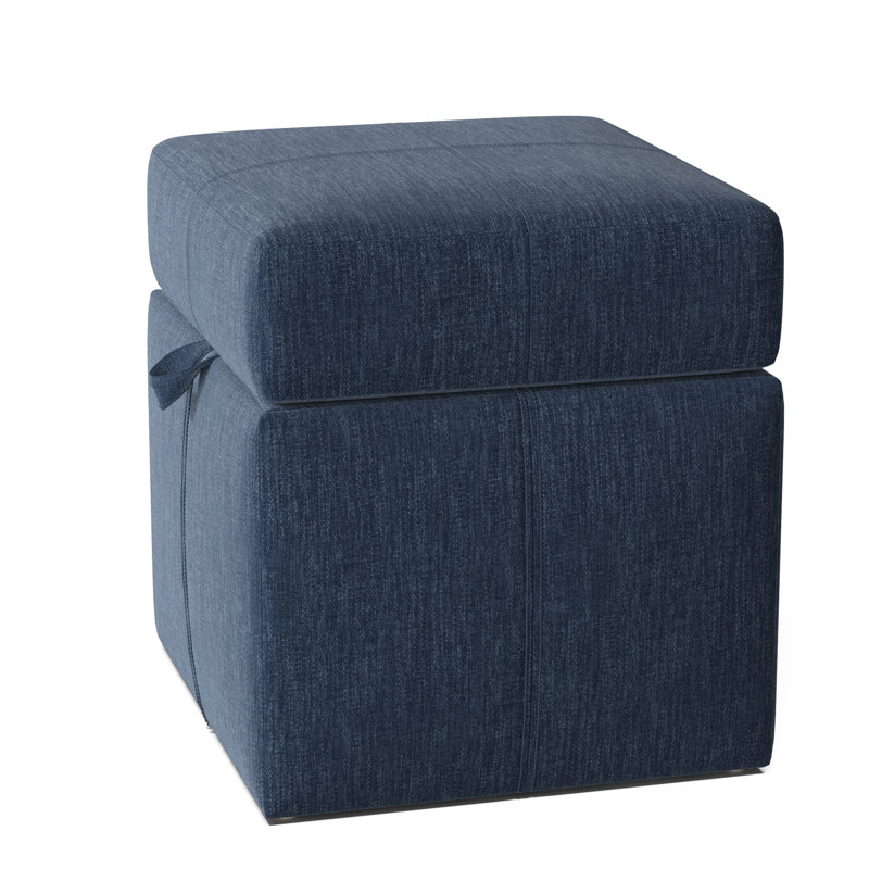 Preesall Upholstered Ottoman, Key Denim