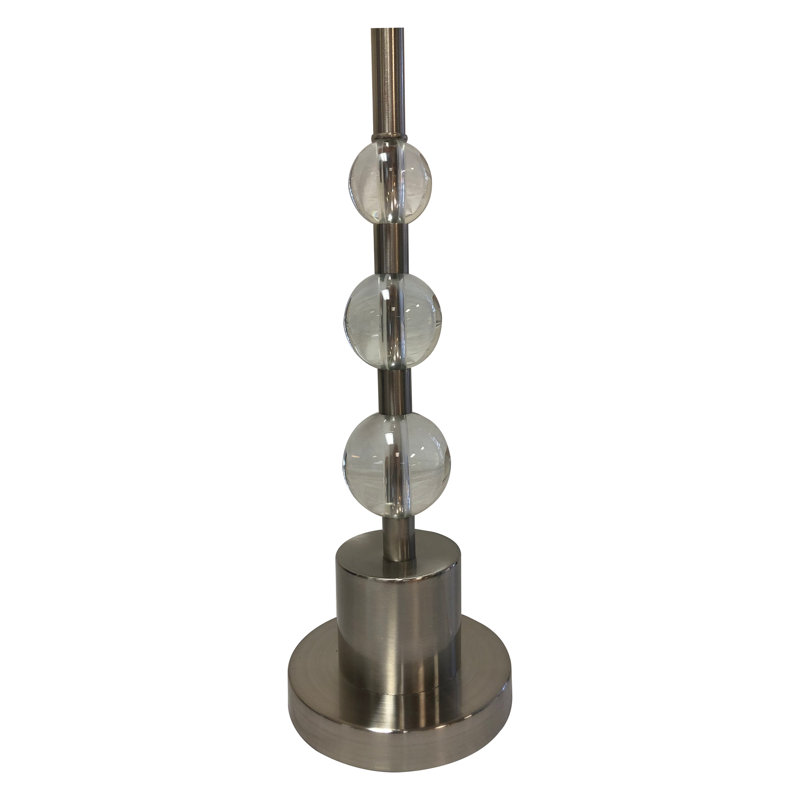 Base de lampe de table 26" à boule de cristal Rina, Nickel brossé