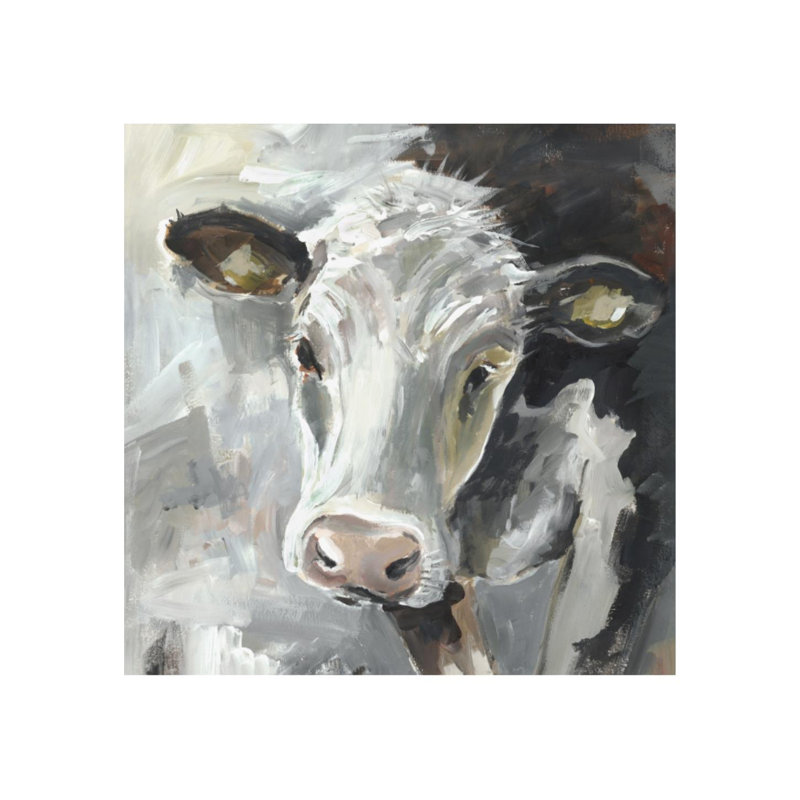 Cow I Painting by Elena Carlie, 24" H x 24" W, Image Brush Gel