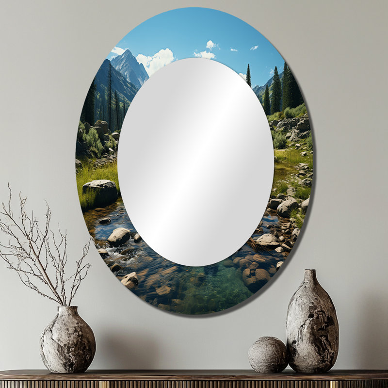 Midford - Miroir paysager en métal, 40 po x 30 po