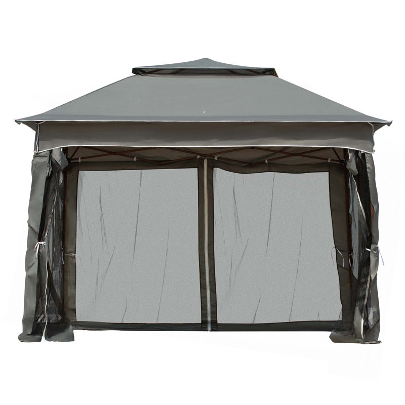 Outsunny Pop Up Canopy, Outdoor Patio Gazebo Shelter with Removable Zipper Netting, Instant Event Tent w/ 114 Square Feet of Shade and Carry Bag for Backyard, Garden