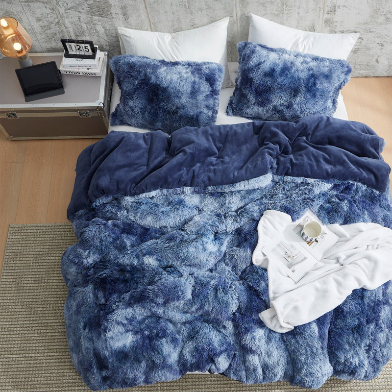 Coma Inducer Are You Kidding Periwinkle Thunderstorm Oversized Comforter Set, Alaskan King Comforter + 4 Shams
