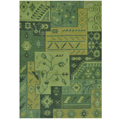 One-of-a-Kind 5'3" X 7'5" New Age Wool Area Rug in Green
