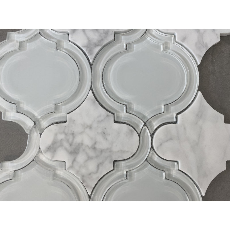 Arabesque Mosaic Tile, White