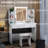 Greyden Vanity Set with LED Mirror & Stool-882555621