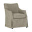 Modern Upholstered Skirted Arm Chair with Hidden Casters-118700269