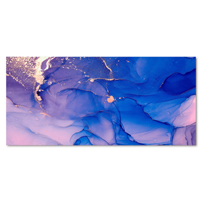 «Blue and Pink Marble Ink Clouds IV», peinture sur toile