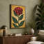Single Stem in Crimson Botanical - Wrapped Canvas-131763709-131763715