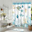 Ensemble de 4 rideaux de douche et tapis de salle de bain Vintage Nautical Turtle Shell, bleu
