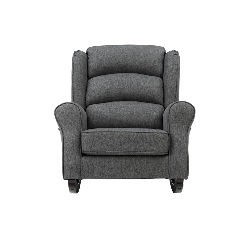 Chaise berçante Fabien en tissu gris