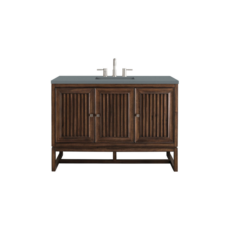Athens 48'' W Single Vanity, Cala Blue, Glossy White, 8" Widespread