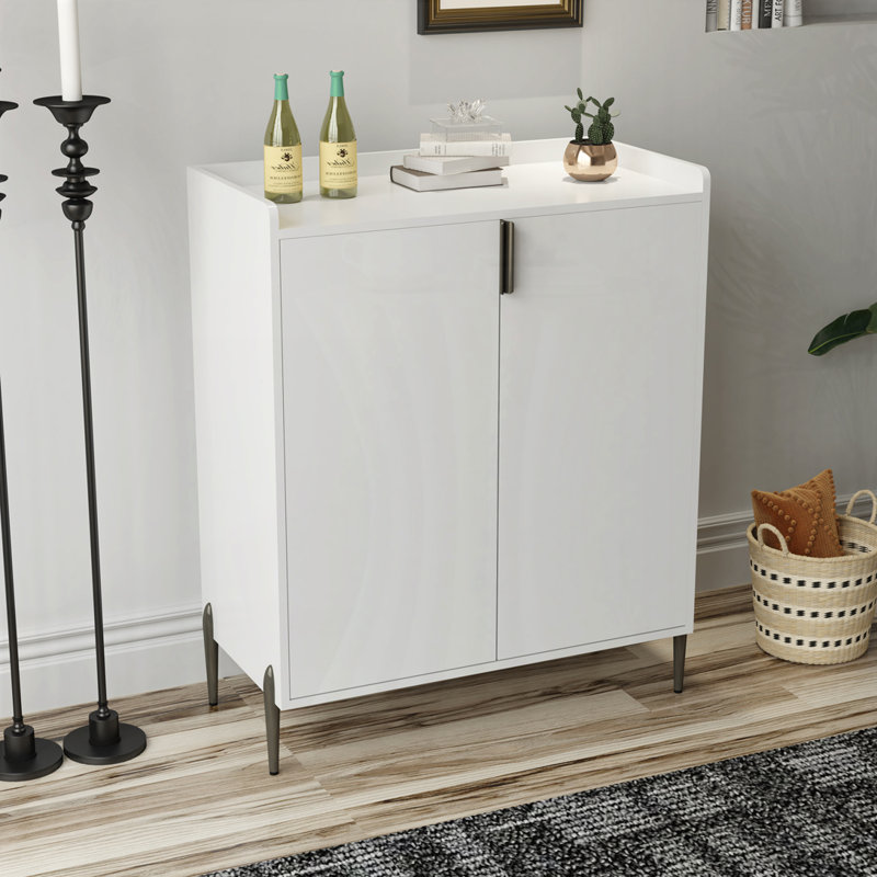 Armoire en bois 2 portes, Noir, Blanc