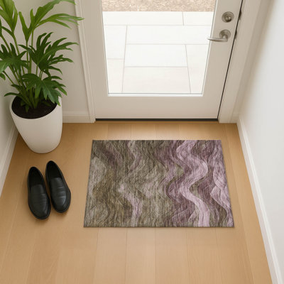 Premium Machine Washable Milardo AMF1700 Swirls Rug