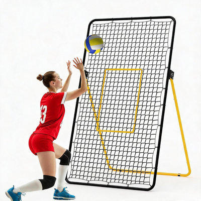 Volleyball Rebounder Net 7x4 Ft – Foldable Adjustable Bounce Back Training, Indoor & Outdoor Volleyball & Baseball Practice