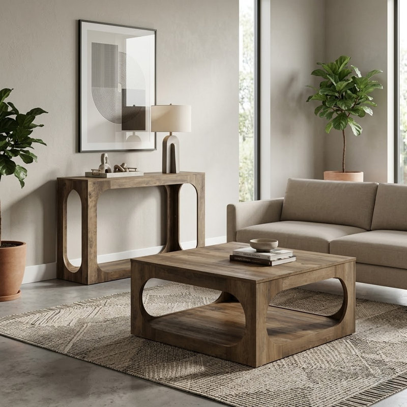 Northfleet 47" Console Table, Knotty Oak