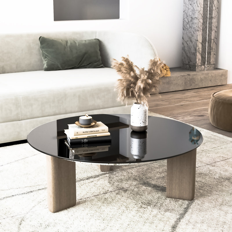 36 Inch Round Tempered Glass Table Top, 1/4 Inch Thick, Polished Edge