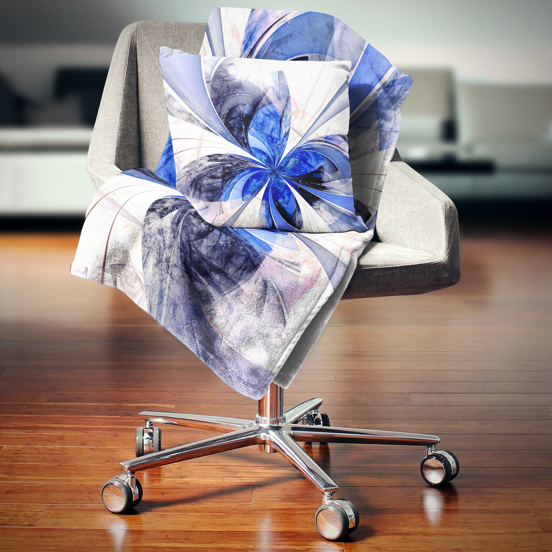 Symmetrical Fractal Flower - Floral Printed Pillow Design Art 