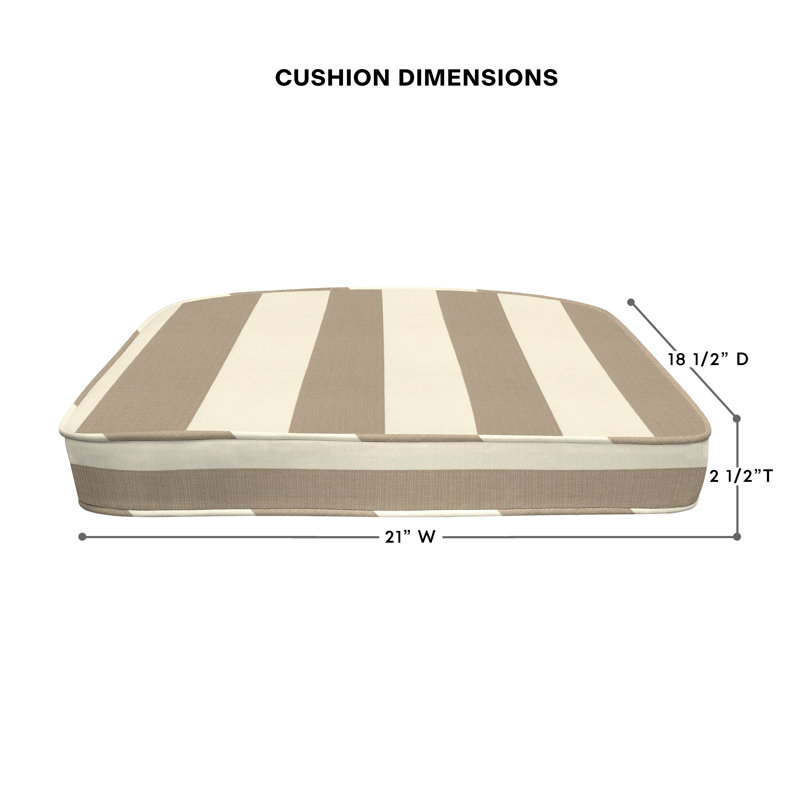 Coussin de salle à manger d'extérieur, Rayures auvent brun clair