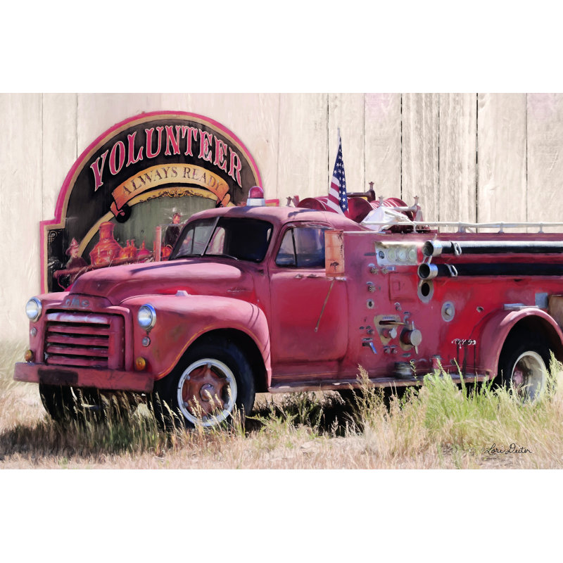 Volunteer Firefighter par Lori Deiter - reproduction, H 8 po x l 12 po, Non, Toile tendue