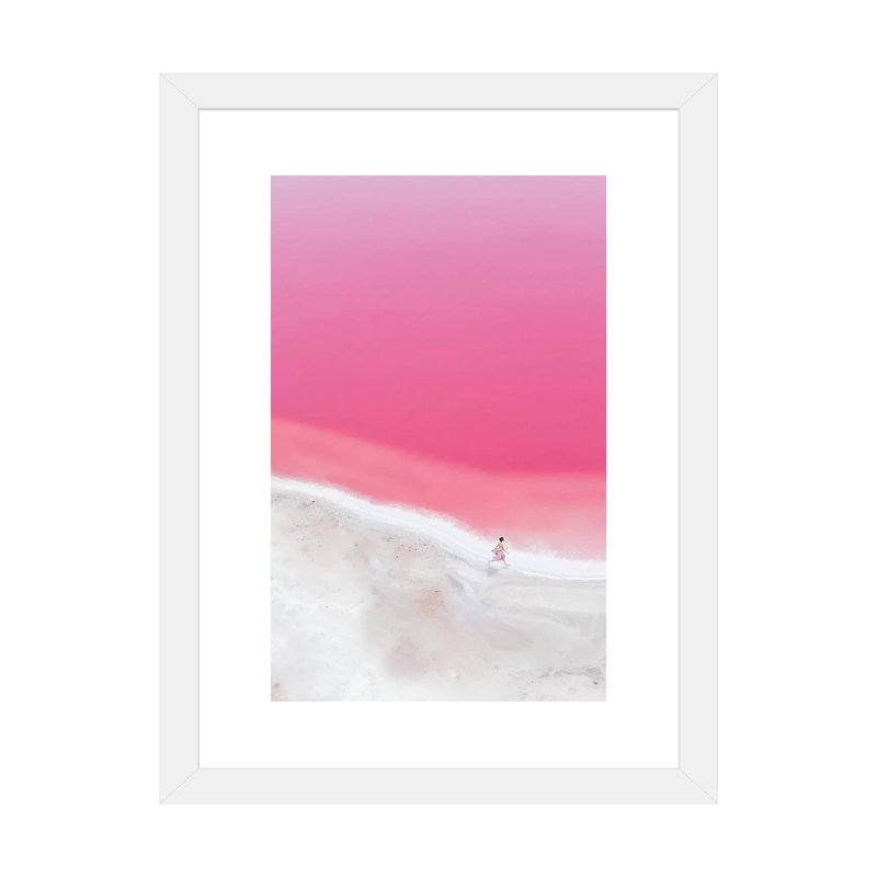 Reproduction d’art, "l’humeur rose en Hutt Lagoon I" par Hobopeeba, H 32 po x l 24 po x P 1 po, Papier encadré blanc, Blanc